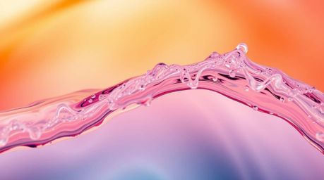 Explore a captivating extreme macro close-up of a fluid abstract wave, showcasing a mesmerizing pastel gradient texture. Warm