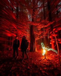 Explore a haunting autumn landscape with warm colors and an unsettling atmosphere captured through long exposure photography.