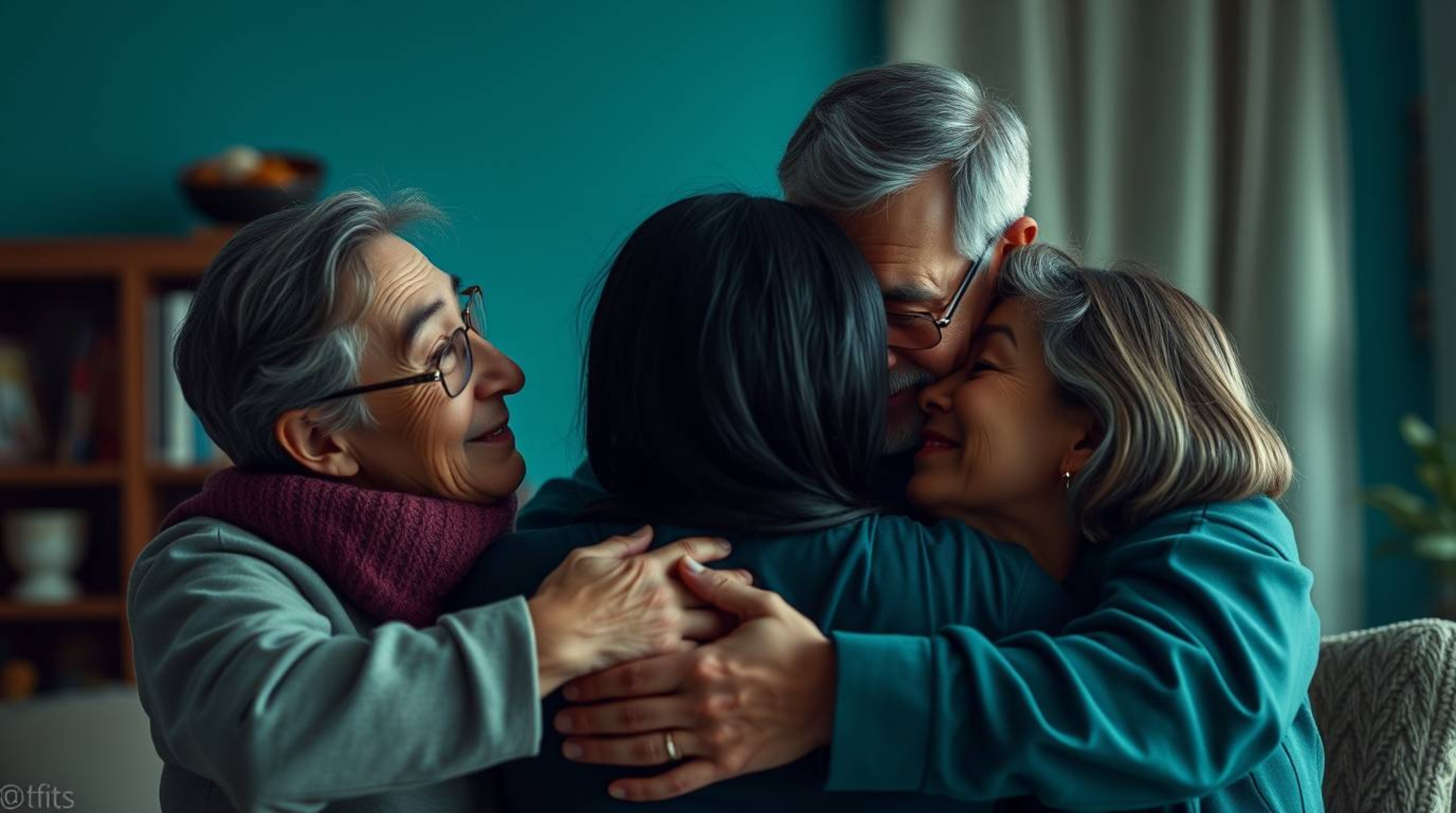 Capture the heartwarming essence of a family reunion with this fine art photograph rendered in the charming Pixar style. The 