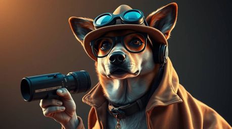 Explore the intriguing world of a dog detective equipped with high-tech gadgets, brought to life with gentle, soft light and 