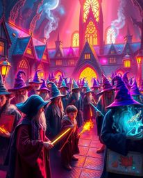 Experience the wonder of a magical school teeming with young wizards, brought to life with electrifying, vivid colors. This a