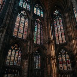 This grand Gothic cathedral stands as a testament to architectural brilliance, boasting towering spires that reach towards th