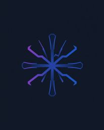 A visually striking abstract city map logo featuring clean lines, balanced symmetrical design, and smooth gradient transition