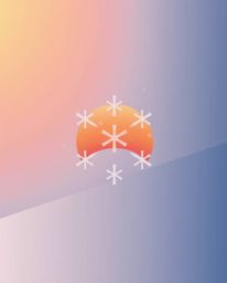 This image captures a warm overhead bird’s eye view of snowflakes falling during a vibrant sunset. The top-down perspective r