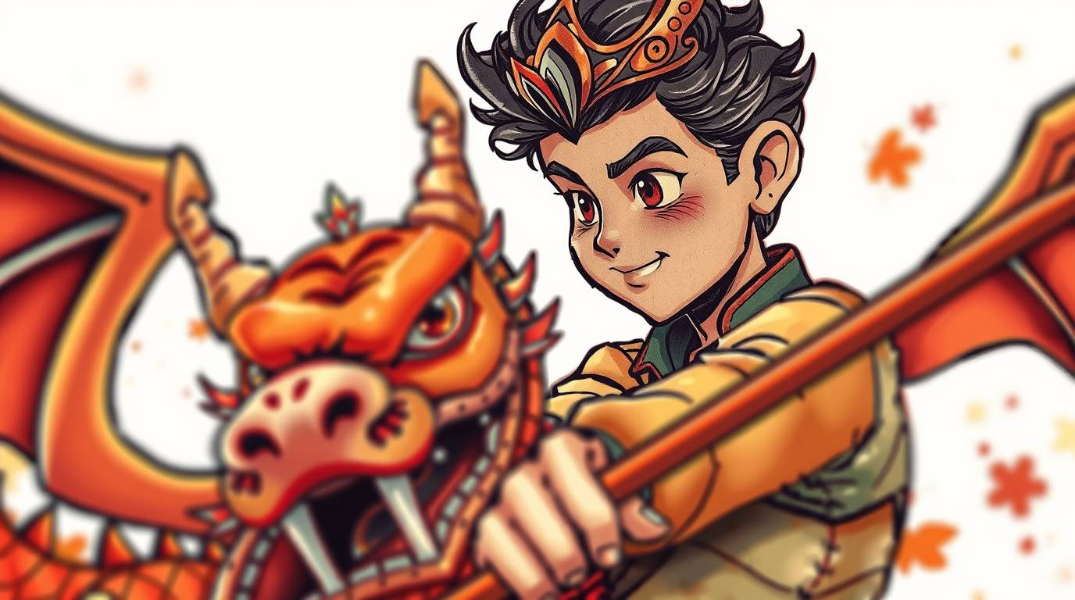 A captivating illustration showcases a charming prince battling a dragon in a vibrant 1950s animation style.  This symbolic t