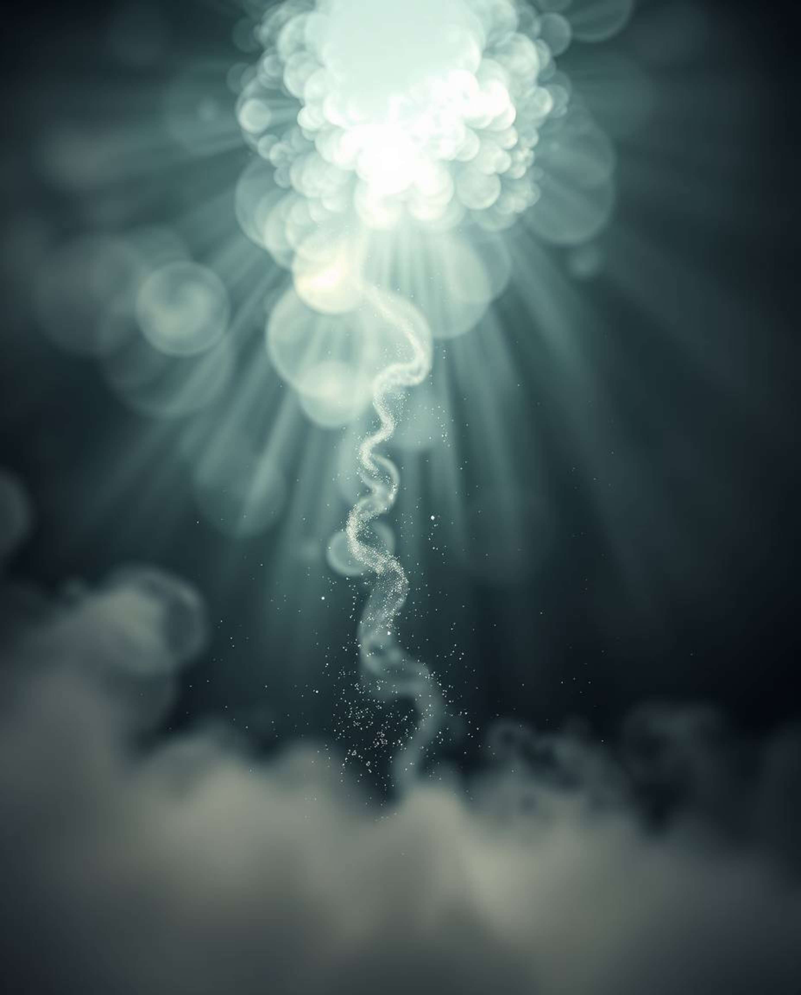 Explore a collection of ethereal spiritual images featuring dynamic splashes, mystical light auras, and volumetric lighting e