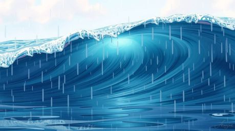 Experience a captivating Isekai anime-style depiction of a fluid abstract wave.  The artwork features a pastel gradient textu