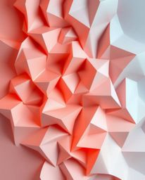 Explore the mesmerizing world of intricate origami-style 3D shapes adorned with smooth gradient textures and a realistic fold
