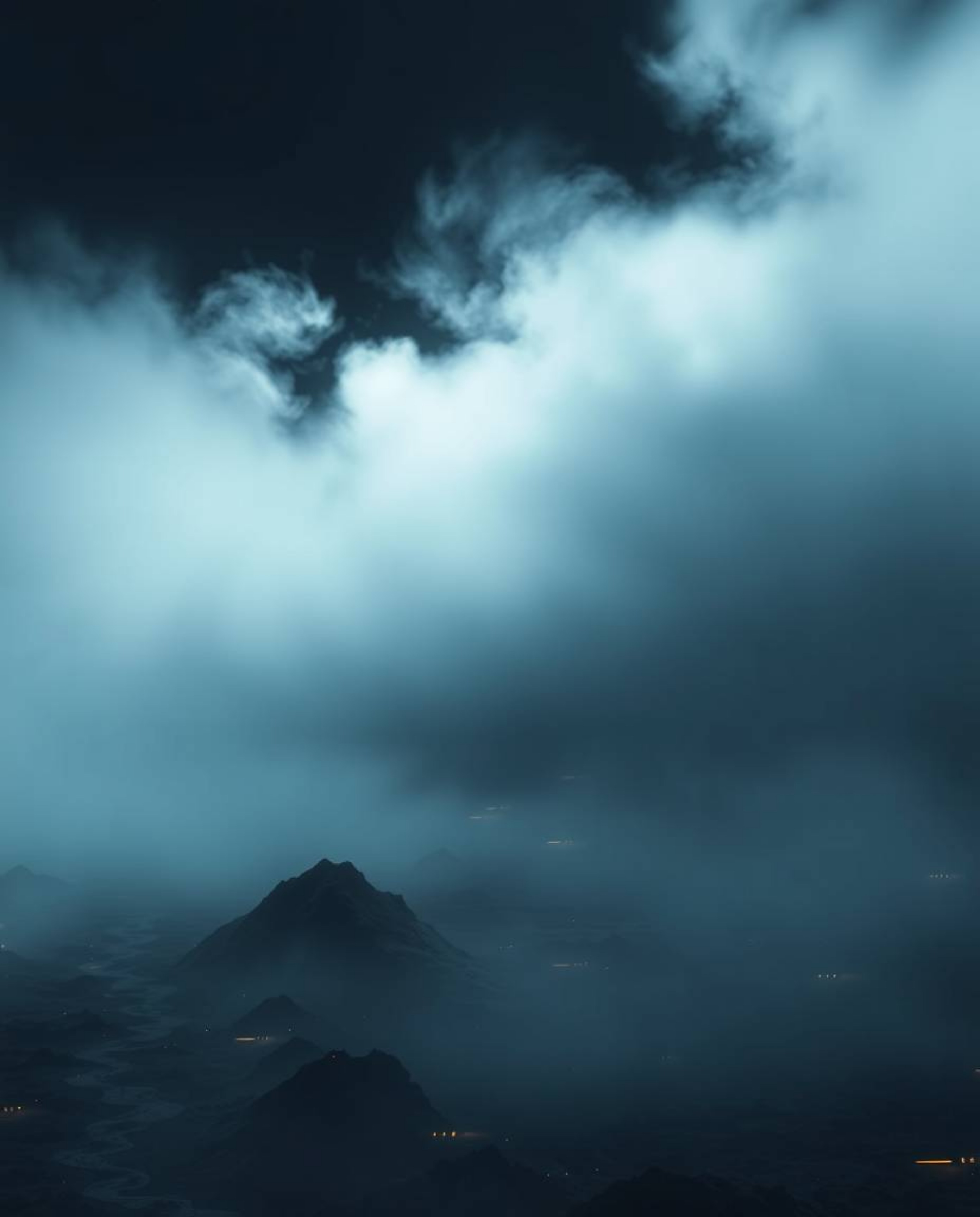 Explore a haunting digital glitch landscape where an eerie atmosphere meets thick fog. This artwork captures a captivating sc