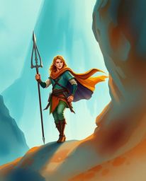 Embark on a breathtaking desert adventure with a brave Disney-style hero.  This ethereal watercolor painting captures a vibra