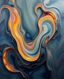 Explore a mesmerizing blend of classic oil painting techniques and futuristic aesthetics. This artwork features captivating 3