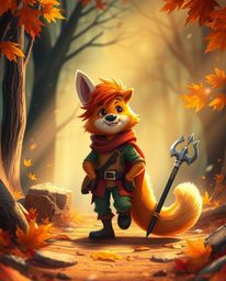 Embark on a captivating journey with a talking animal sidekick assisting a brave hero.  This vibrant scene is filled with war