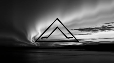 A classic black and white cinematic logo features clean geometric shapes.  The design is complemented by imagery of the North