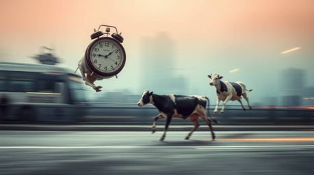 Experience a surreal dreamscape captured through a long exposure photograph.  Witness the mesmerizing effect of melting clock
