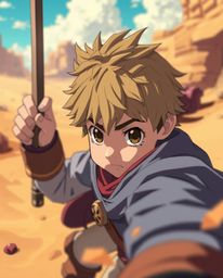 Embark on a breathtaking isekai adventure with a brave hero in a stunning Disney-style desert setting. Experience the world i