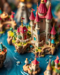 Explore an enchanting colorful kingdom captured in extreme macro close-up. This image showcases intricate details of floating