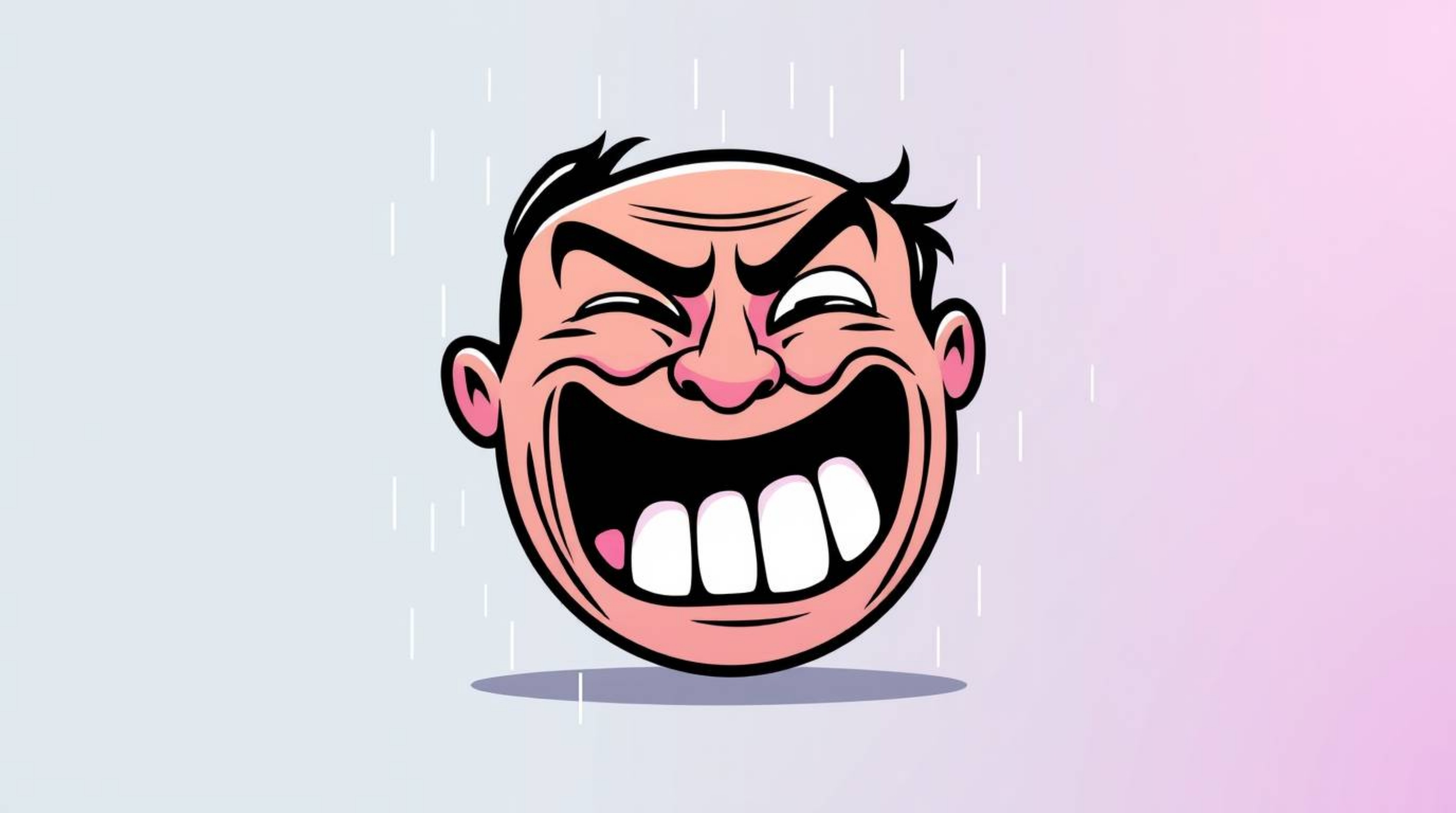This logo design depicts a hilarious gross-out comedy moment featuring exaggerated expressions rendered in sharp geometric sh