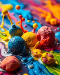 Explore the mesmerizing world where sculptural clay-like forms arise from vibrant ink splashes in water.  Captured in a stunn