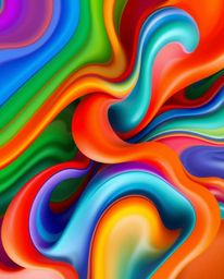 This high-resolution stock photo features a captivating abstract composition with vibrant colors and dynamic 3D fluid shapes 