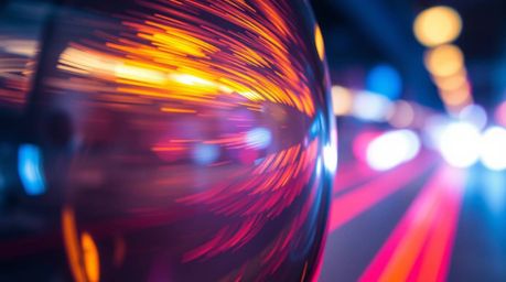 Explore the mesmerizing world of long exposure photography with a close-up focus on a glass object reflecting smooth gradient