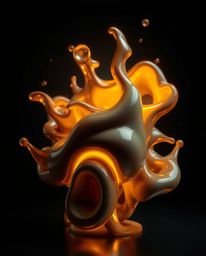 Explore mesmerizing 3D abstract liquid forms rendered with a warm golden glow and soft pastel hues. These captivating visuals