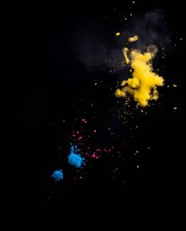 Capture the essence of urban life with candid street photography, showcasing dynamic colorful splashes against a stark black 