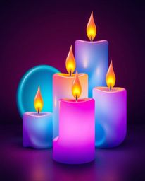 Experience the captivating allure of warm candle lights illuminating intricate 3D shapes adorned with smooth gradient texture