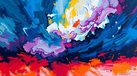 Explore a collection of captivating abstract poster designs featuring bold acrylic paintings with vibrant colors and textured