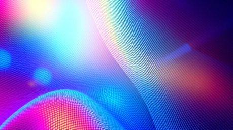 This modern abstract poster features a striking gradient mesh pattern, boasting bright, hard light, strong contrasts, and liv