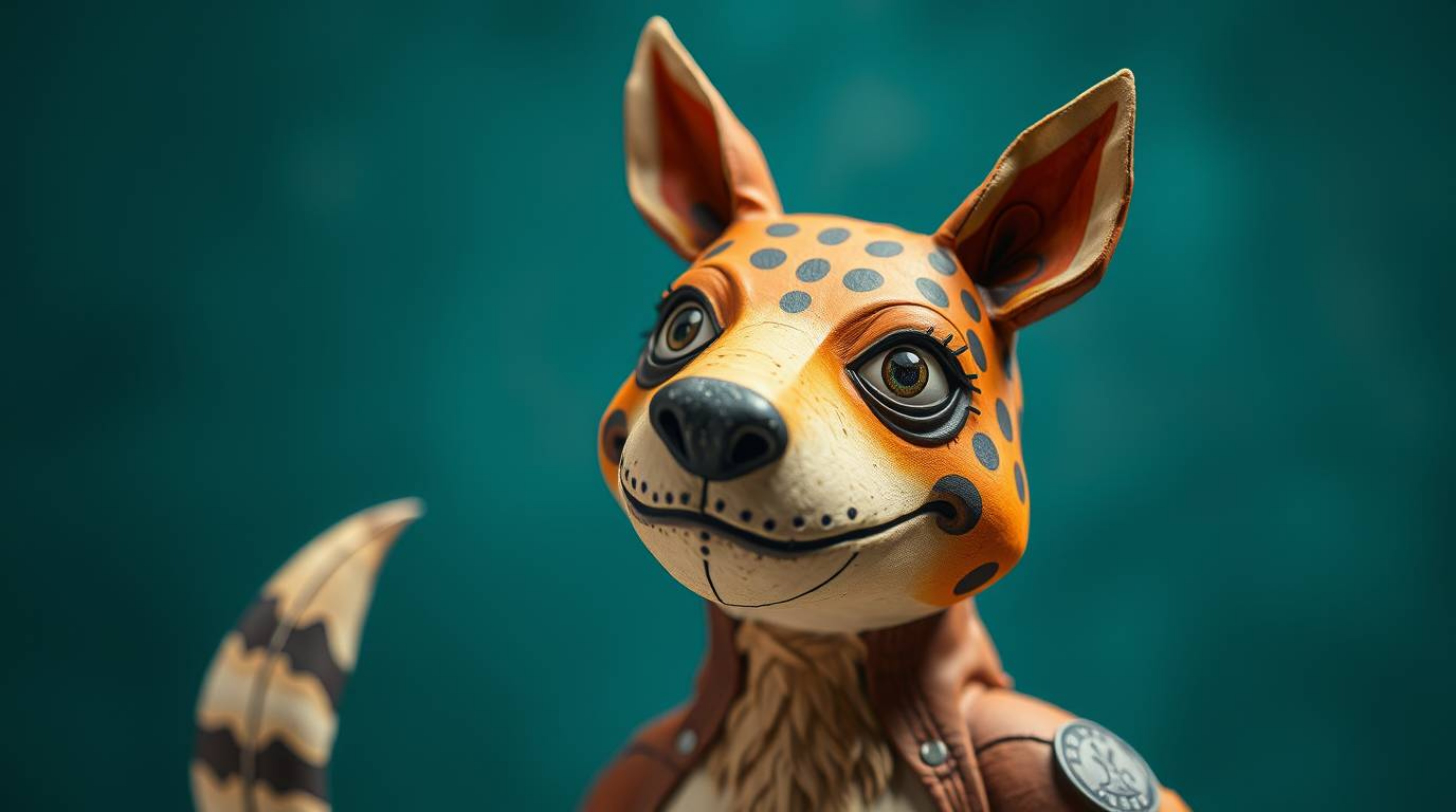 Explore a whimsical world with a sarcastic papier-mâché animal sidekick, brought to life with expressive and charming feature