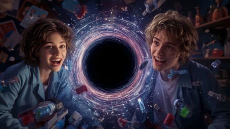 A dramatic, cinematic photograph, reminiscent of Pixar's vibrant, stylized aesthetic, captures a dynamic duo of bright-eyed s