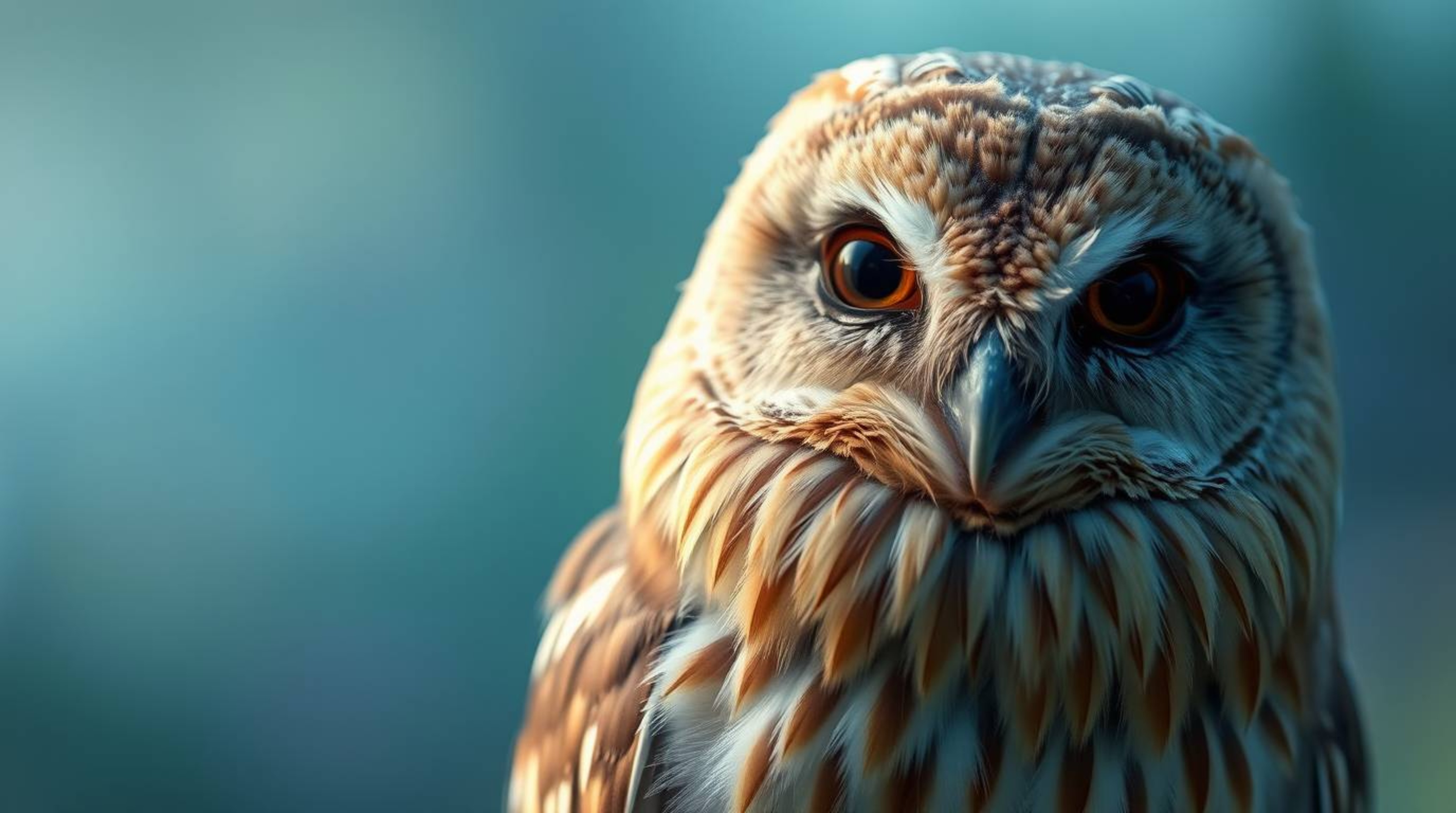 An ethereal long exposure photo, enveloped in a soft cinematic haze, captures a blind owl rendered in a Pixar style. With lig