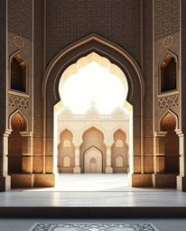 Explore modern flat design interpretations of Islamic geometric patterns intricately carved in stone. These two-dimensional r