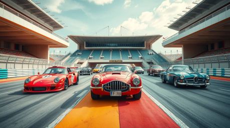 Experience a truly unique and visually stunning racing scene, captured as a meticulously crafted architectural photograph. Th