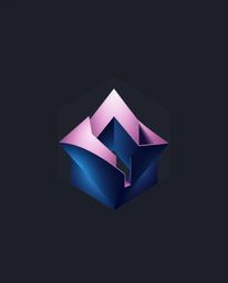 Create a dramatic and cinematic logo featuring 3D shapes with smooth gradient textures in a geometric style. This design embo