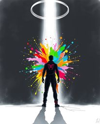 Explore the mesmerizing world of 'Epic Lens Glow Lighting,' a grand scene showcasing a hand-drawn sketch of vibrant splash pa