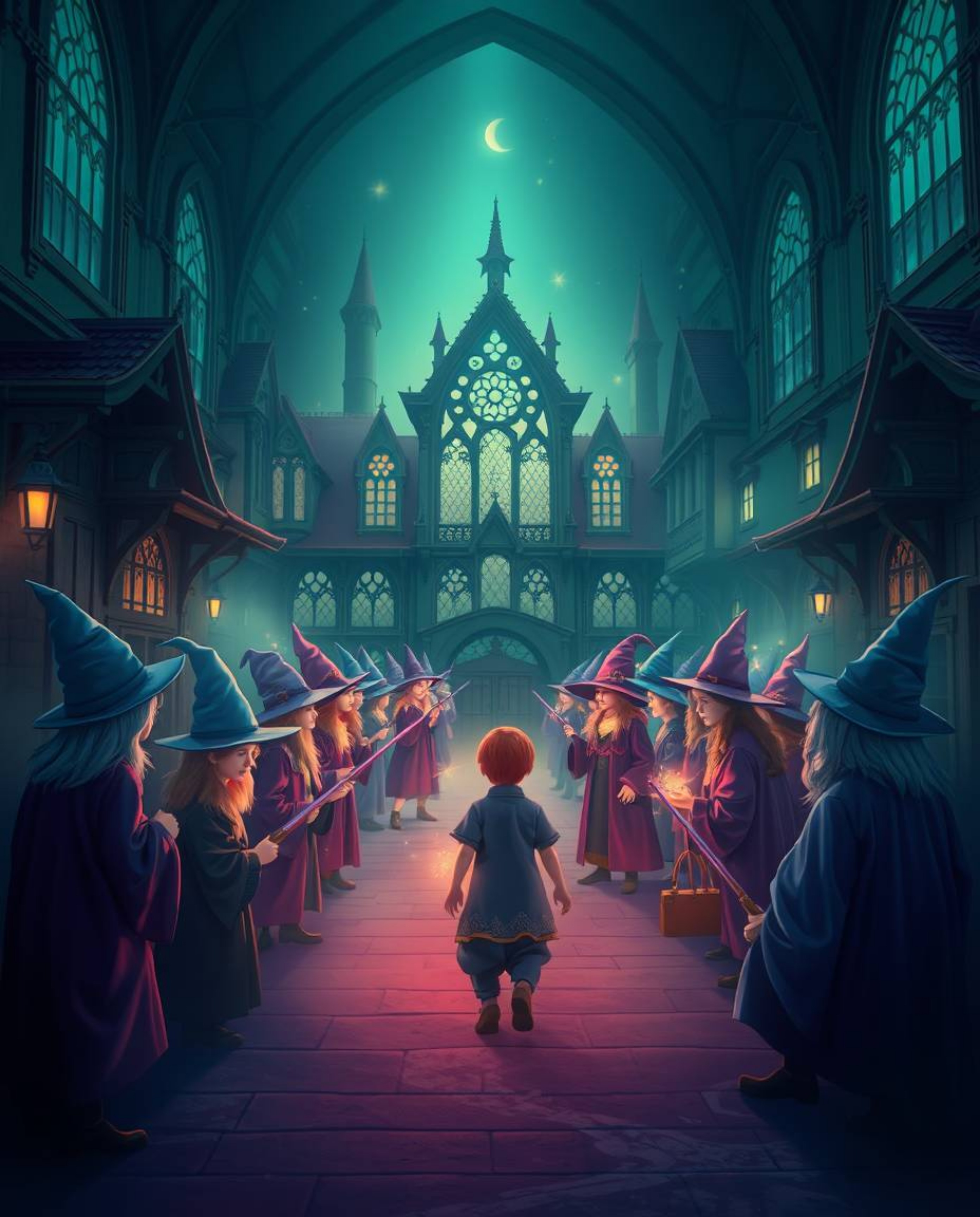 Step into a magical school where young wizards learn and grow, surrounded by a mystic and enchanting environment. Seamless g