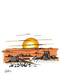 This collection features hand-drawn sketches in a vibrant color sketchnote style, depicting a powerful sunrise scene emerging
