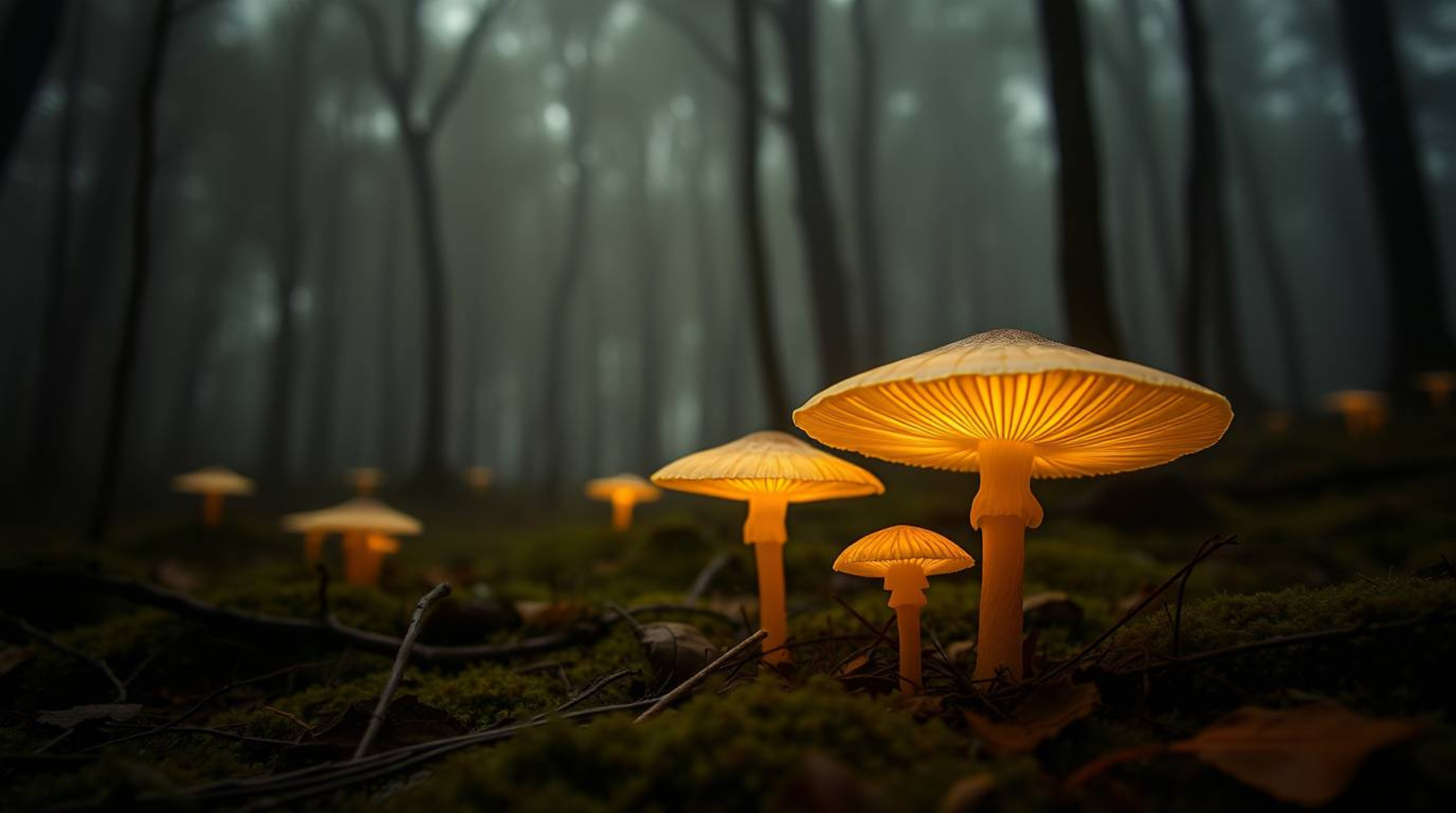Capture the magic of an enchanted forest with this professional, warm-toned, and moody vintage-style photograph. Featuring gl