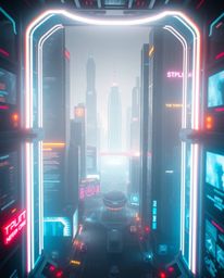 Immerse yourself in a breathtaking futuristic city scene rendered in stunning detail.  Experience the captivating blend of so