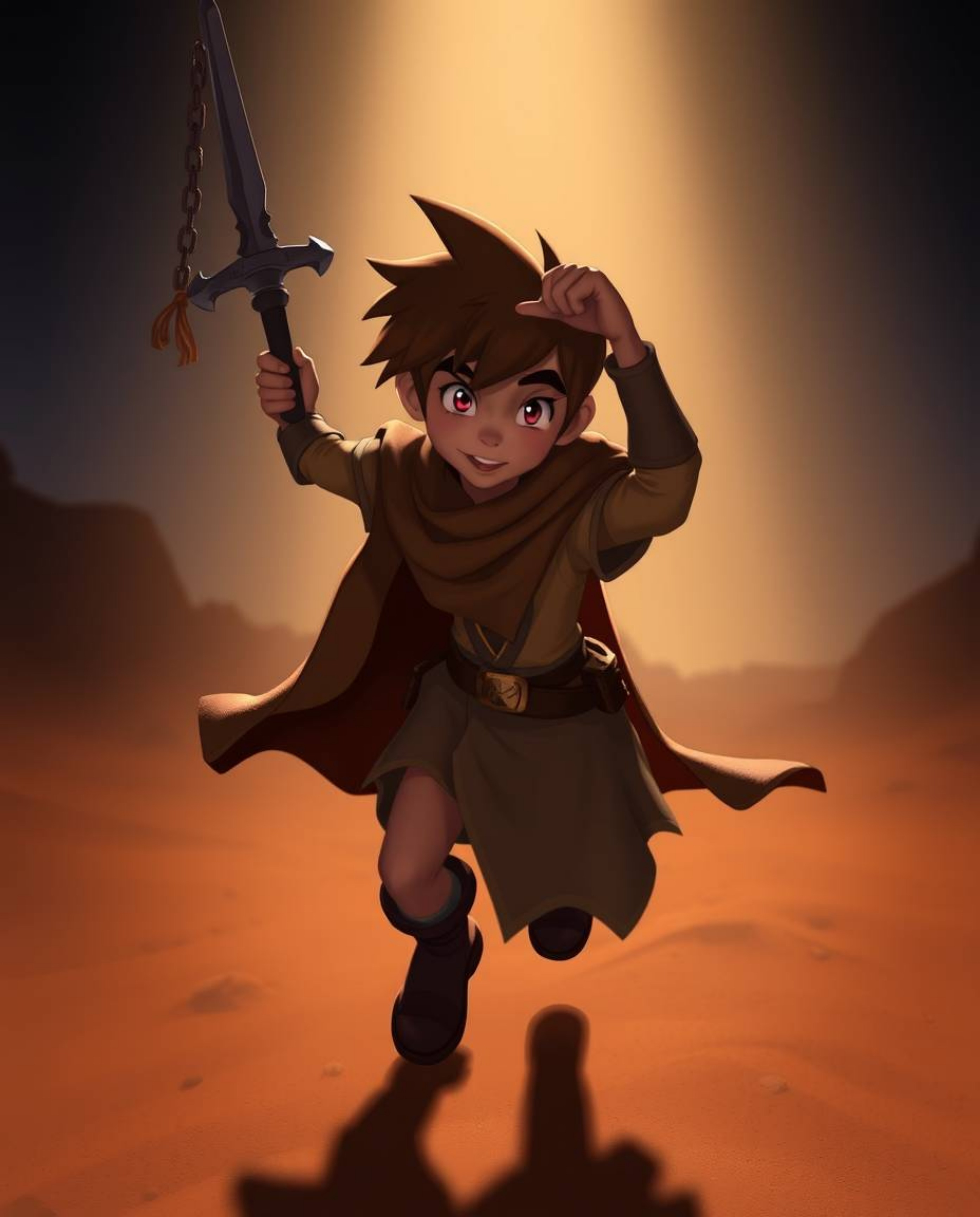 Embark on a thrilling desert adventure with a brave Disney-style hero! This visually stunning journey is characterized by dra