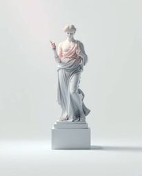 Explore a captivating collection of modern flat designs featuring a glitch effect applied to classical sculptures.  This digi