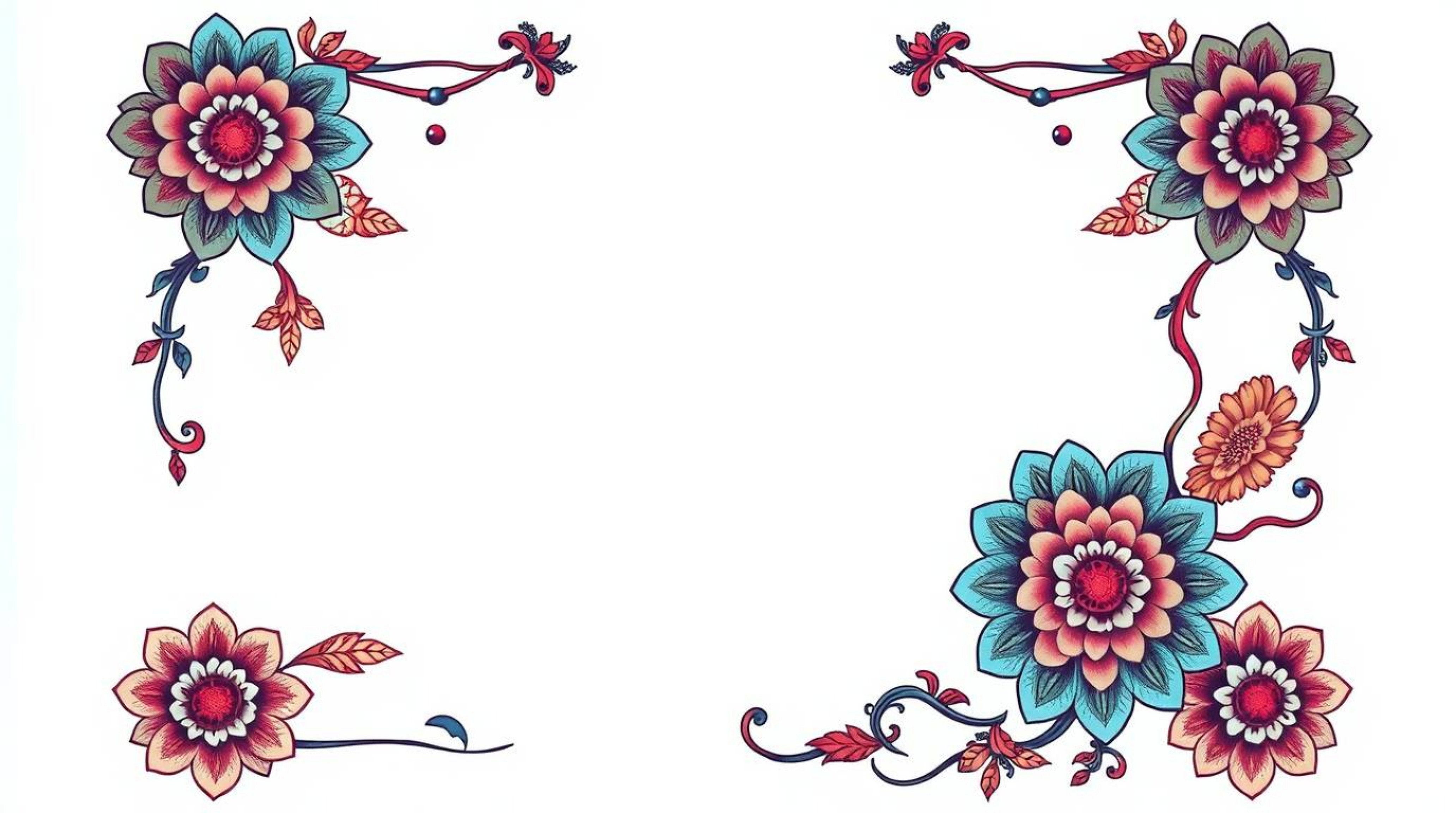 A vibrant traditional tattoo art print with a retro flair.  This design features complex ornamental abstract patterns, artist