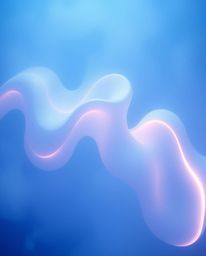Immerse yourself in a soft, dreamy atmosphere with futuristic 3D fluid shapes that glow with captivating edges. Set against a