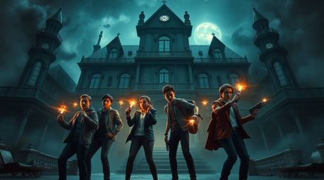 A group of brave teenagers unravel a thrilling mystery within a sprawling, haunted mansion.  Blending modern futuristic eleme