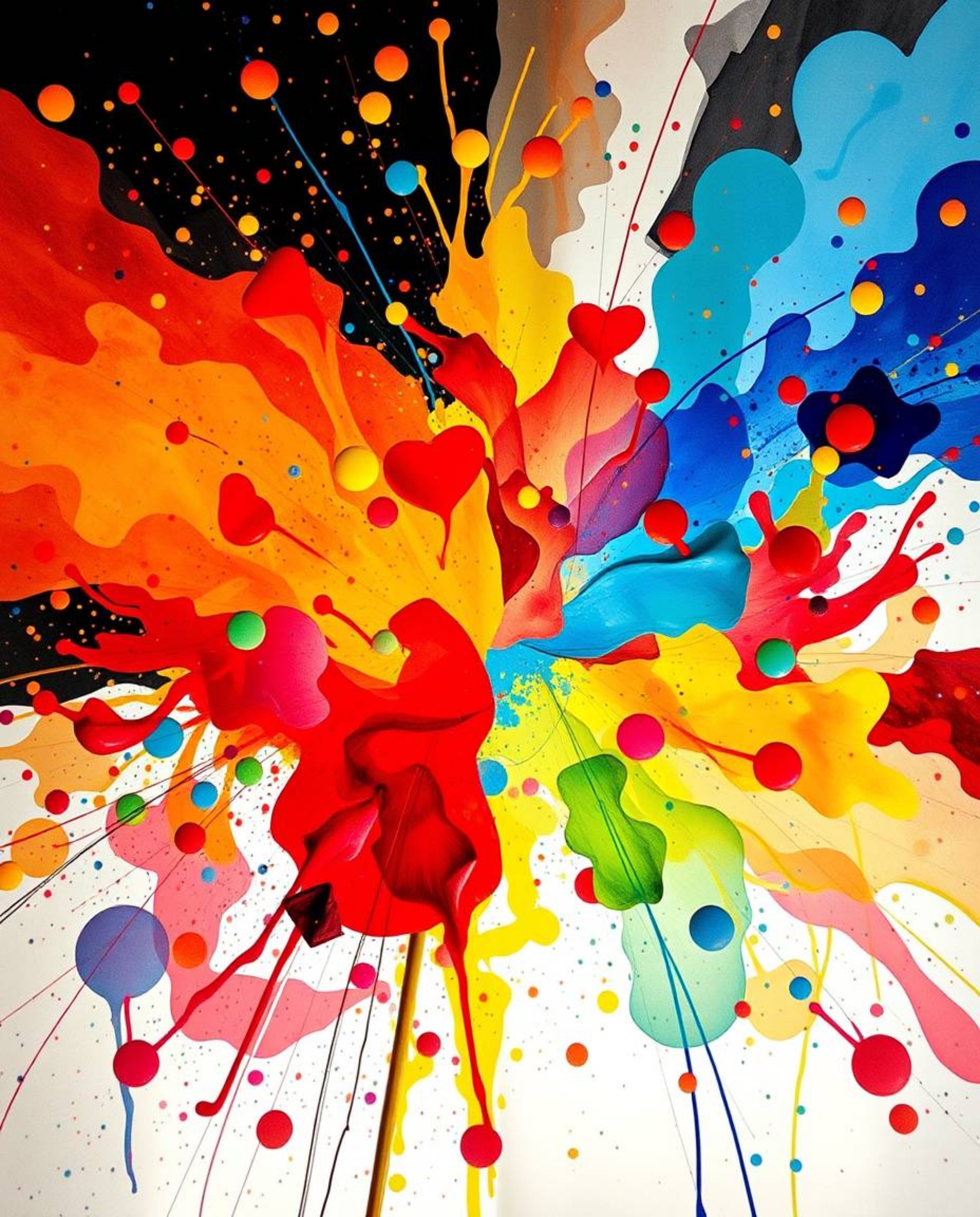Explore a mesmerizing world of distinct split creative light art, featuring colorful watercolor splashes and vivid tones that