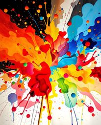 Explore a mesmerizing world of distinct split creative light art, featuring colorful watercolor splashes and vivid tones that