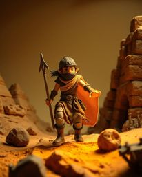 Embark on a grand, epic Disney-style desert adventure with a brave hero brought to life through layered papier-mâché artistry