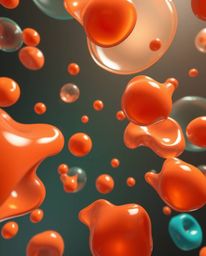 Immerse yourself in a futuristic sci-fi world with this stunning 3D render featuring fluid, translucent, organic blobs floati