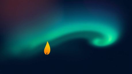 This logo design is inspired by the warmth of candlelight, featuring a captivating gradient texture reminiscent of the aurora